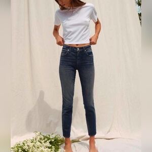 AMO Stix Crop Mid Rise Ankle Skinny Jeans - Forever Blue